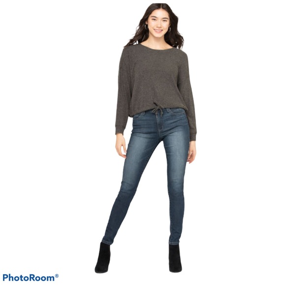 Ribbed Dolman Sleeve Loungewear Set Charcoal - Picture 3 of 13